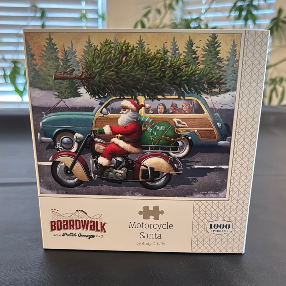Boardwalk Puzzle Co. Motorcycle Santa Puzzle